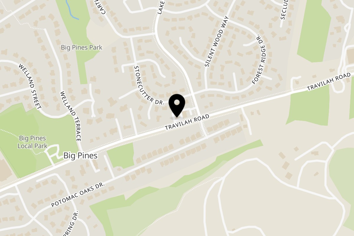 Map showing the location of Apna Pizza on 14050b Travilah Rd in Rockville